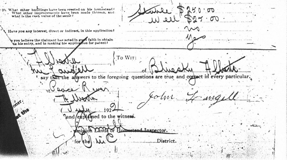 Provincial Archives of Alberta File 3729136 - Aime Brooks -John Langell Supporting Statement 2 of 2